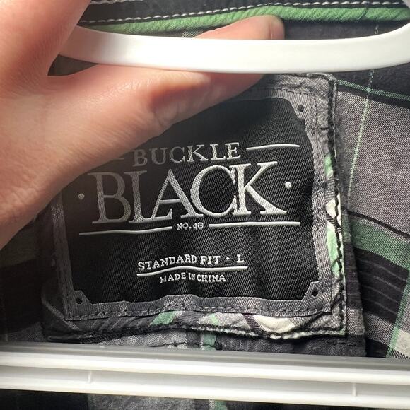 Buckle Black standard fit plaid button down long‎ sleeve shirt mens large cowboy - Picture 2 of 4